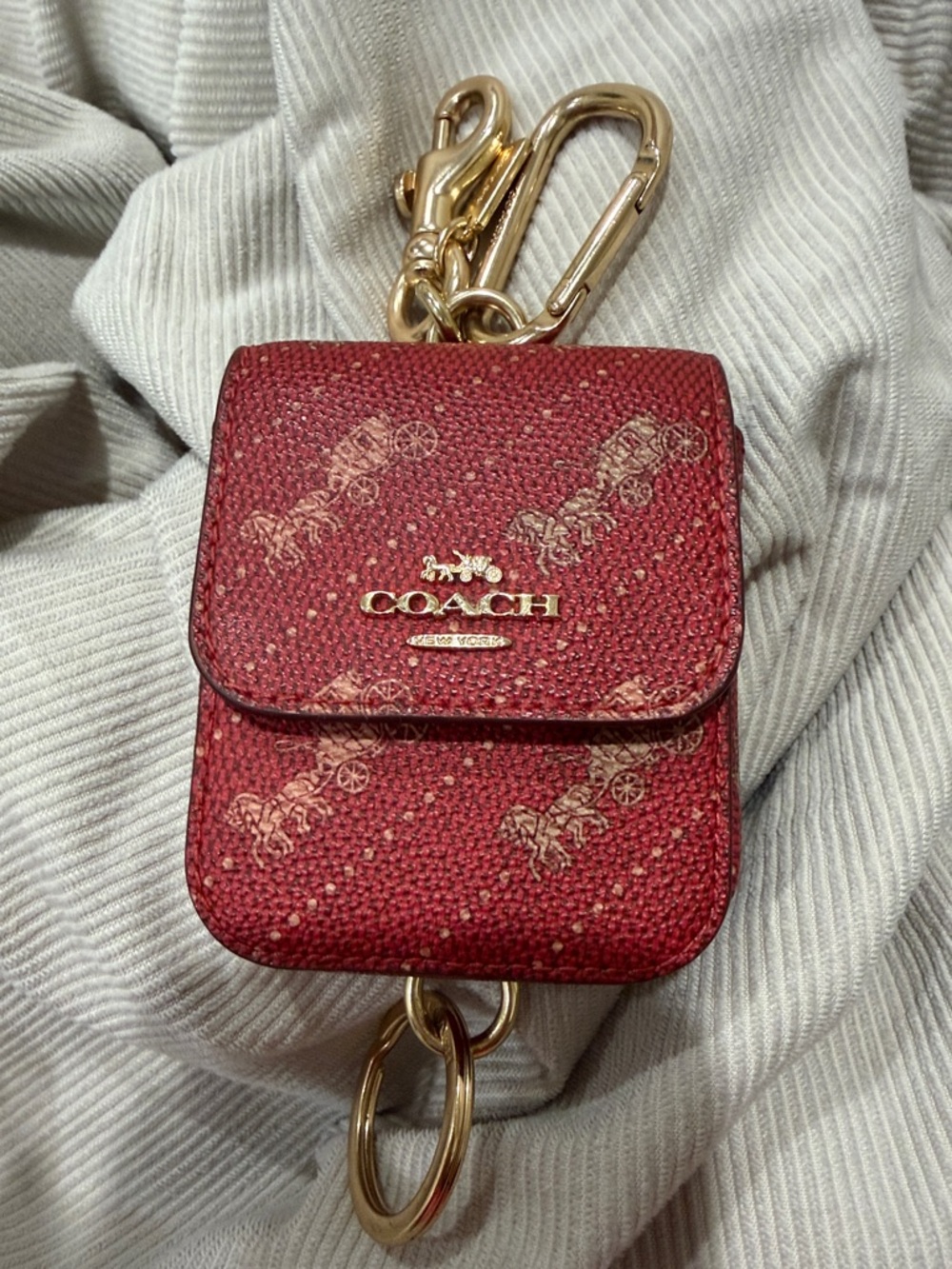 Coach Signature Mini Pouch Bag Charm/Key Chain